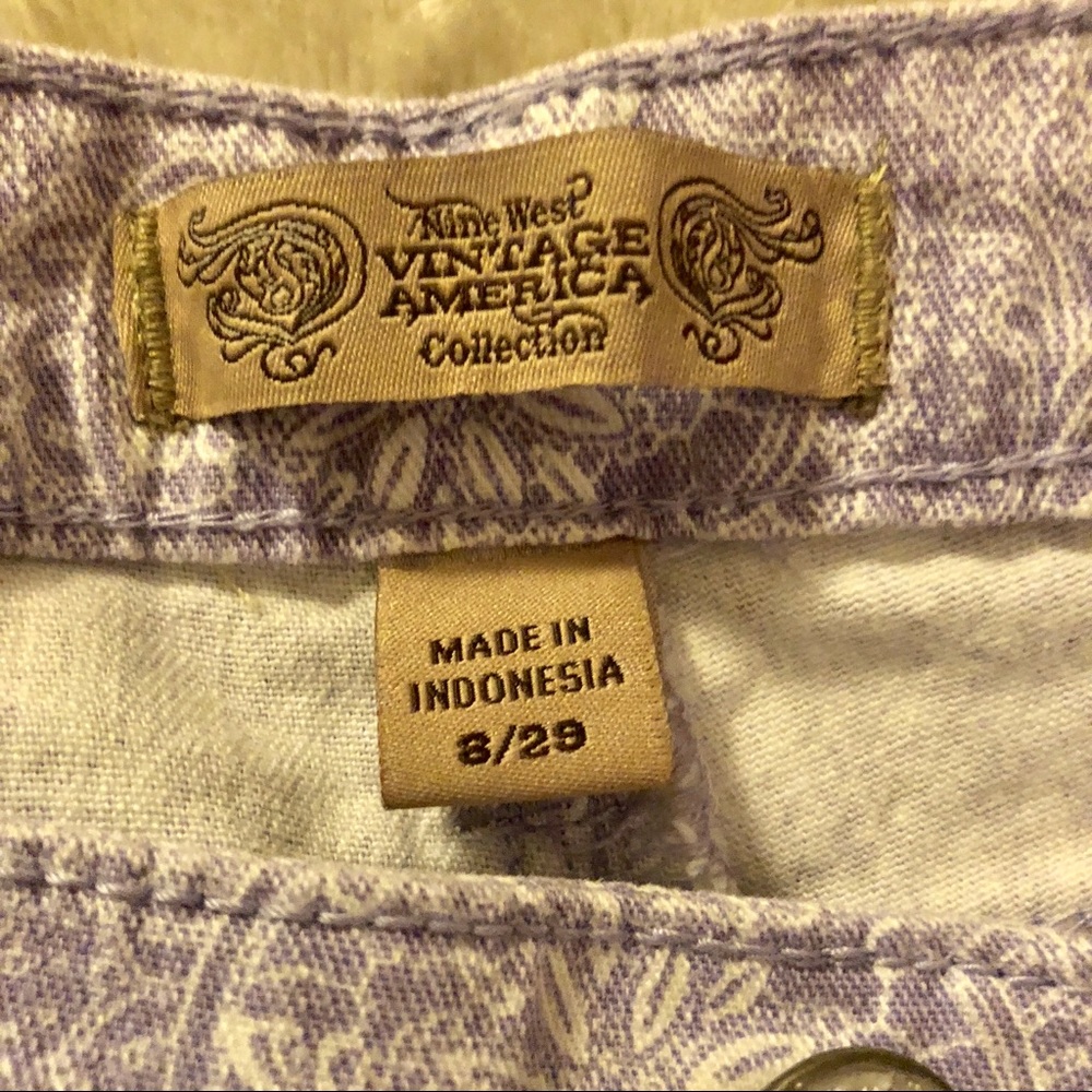 Missy, Capri, Denim Pants (Lavender & White) - Picture 6 of 8